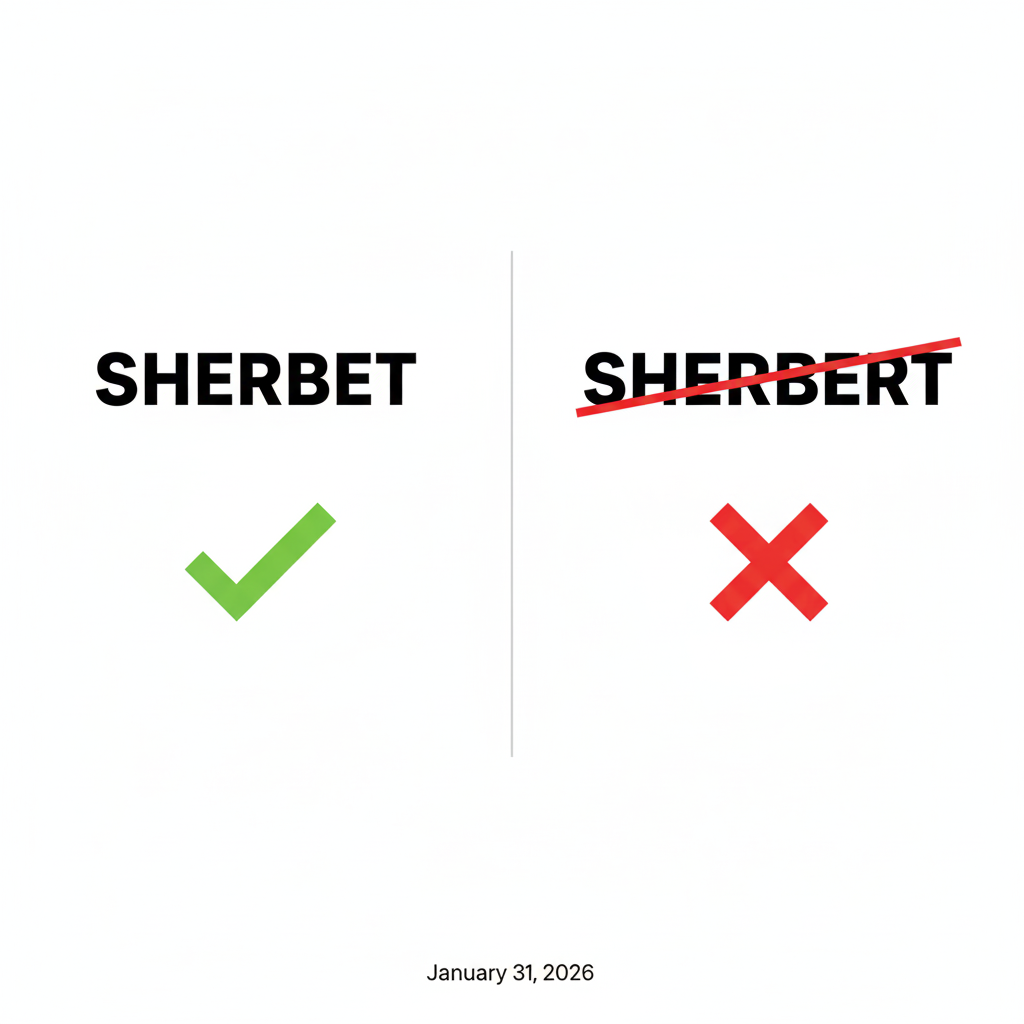 sherbet vs sherbert