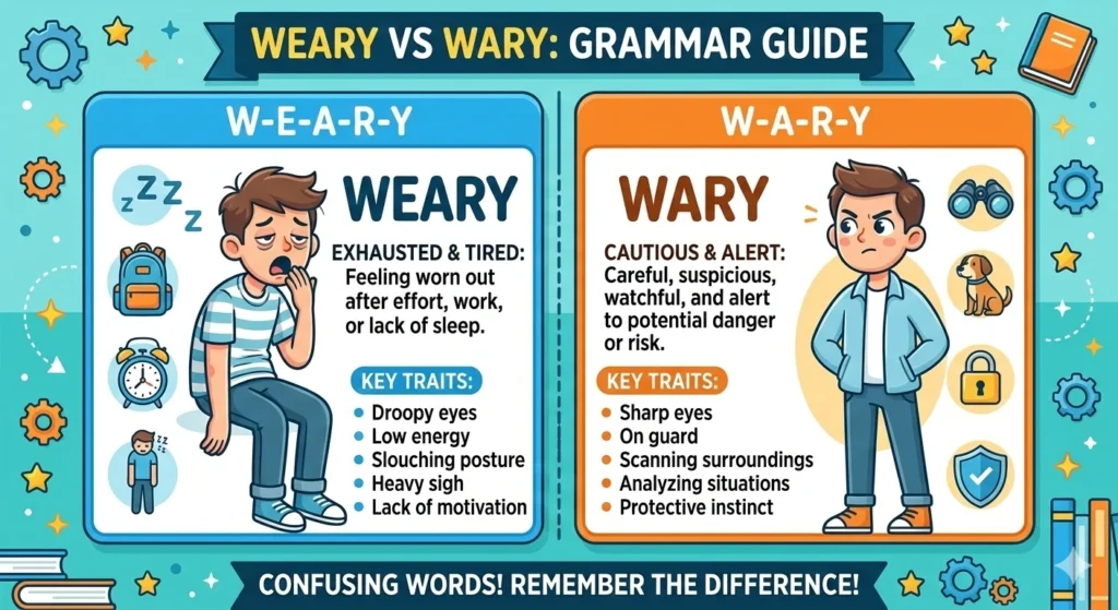 weary vs wary