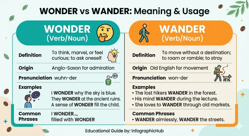 wonder vs wander