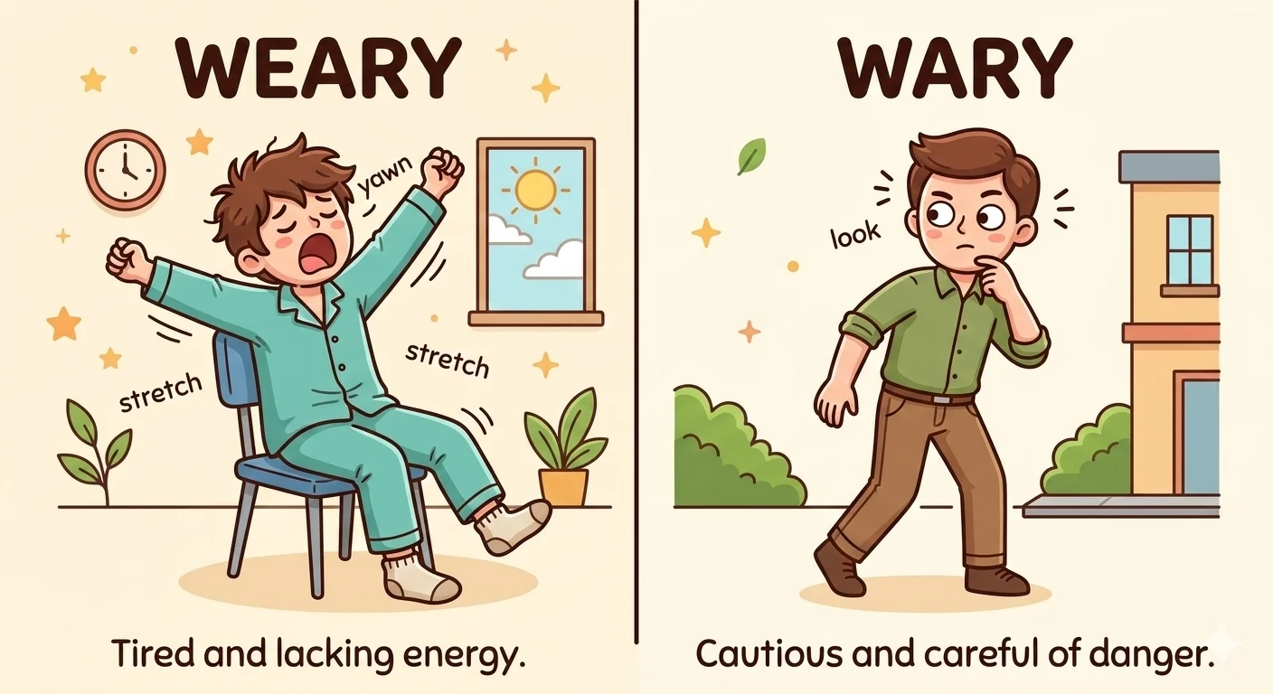 weary vs wary