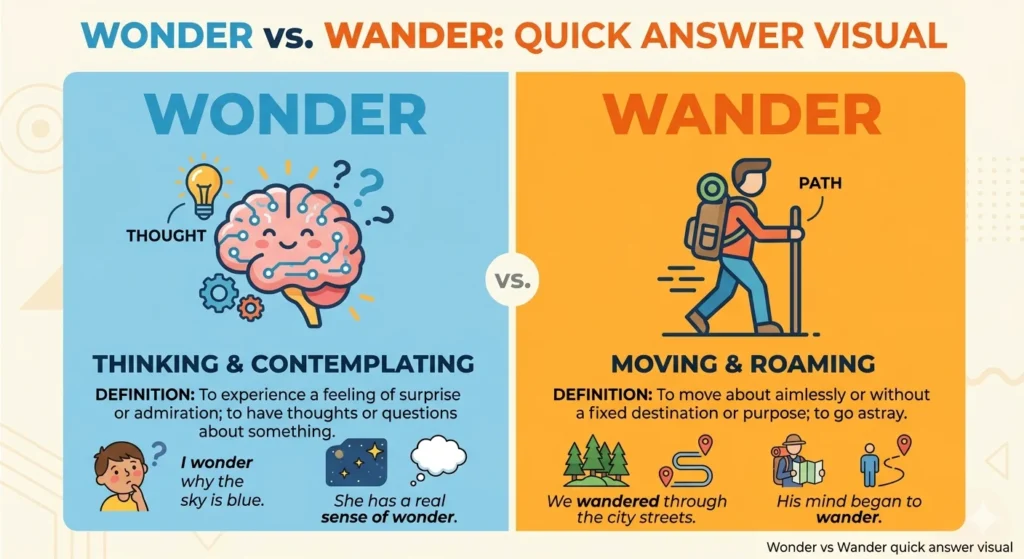 wonder vs wander