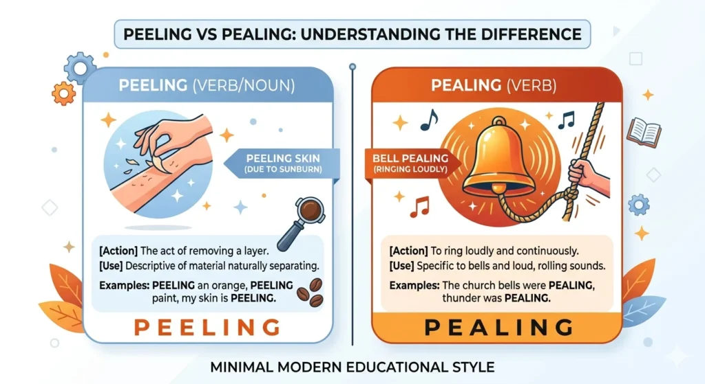 pealing vs peeling