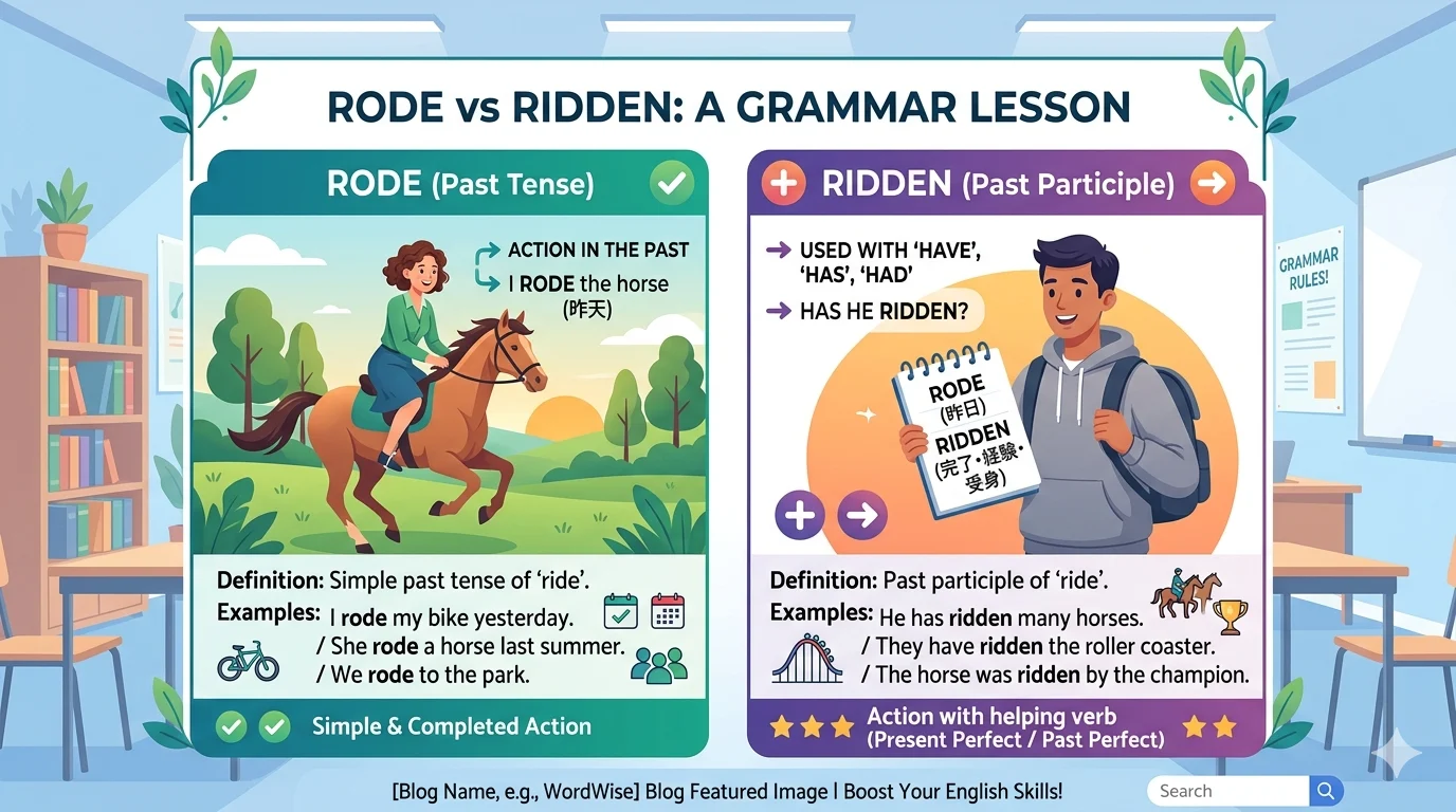 rode vs ridden