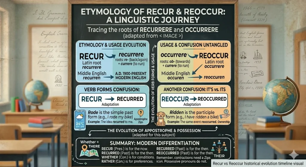 recur vs reoccur