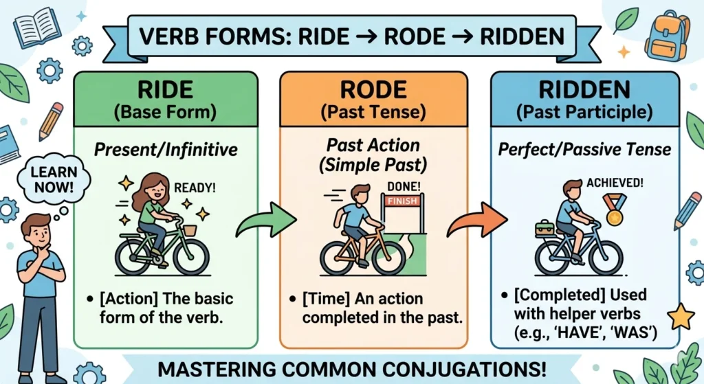 rode vs ridden