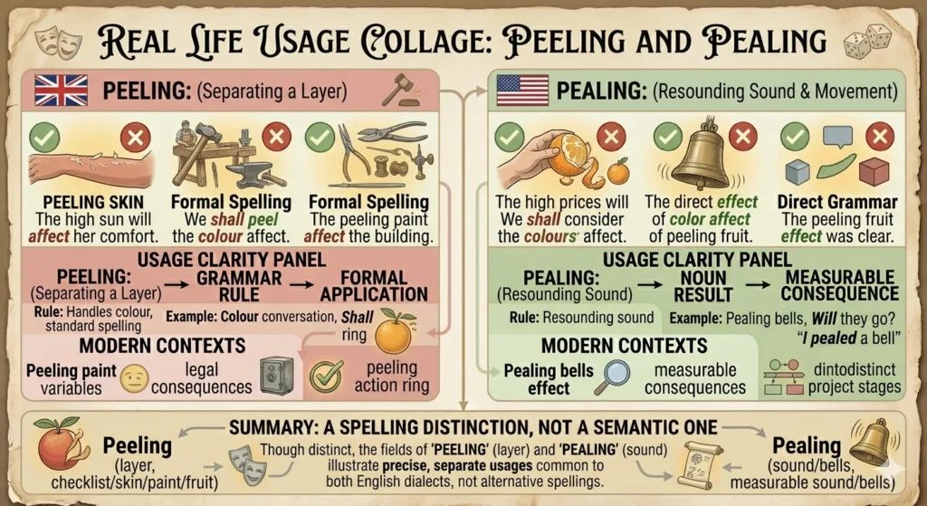 pealing vs peeling