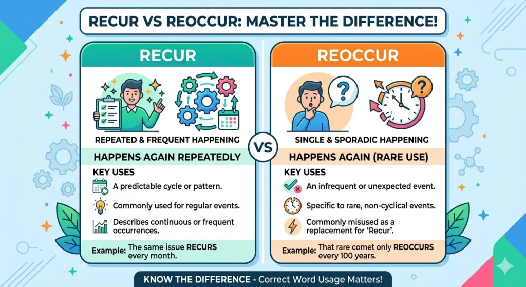 recur vs reoccur