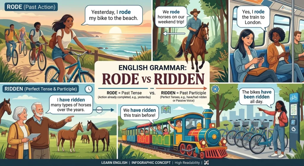 rode vs ridden