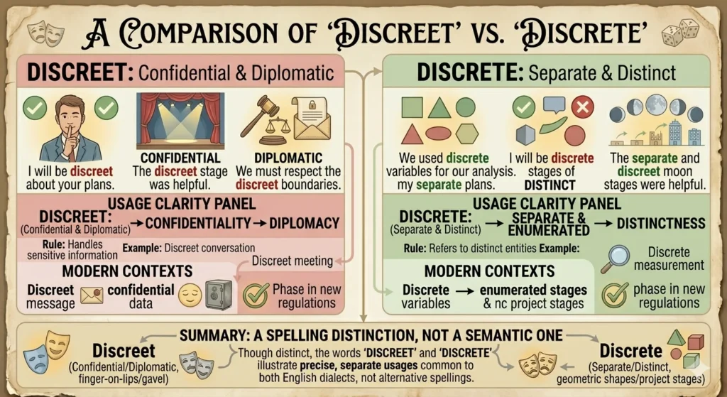 discreet vs discrete