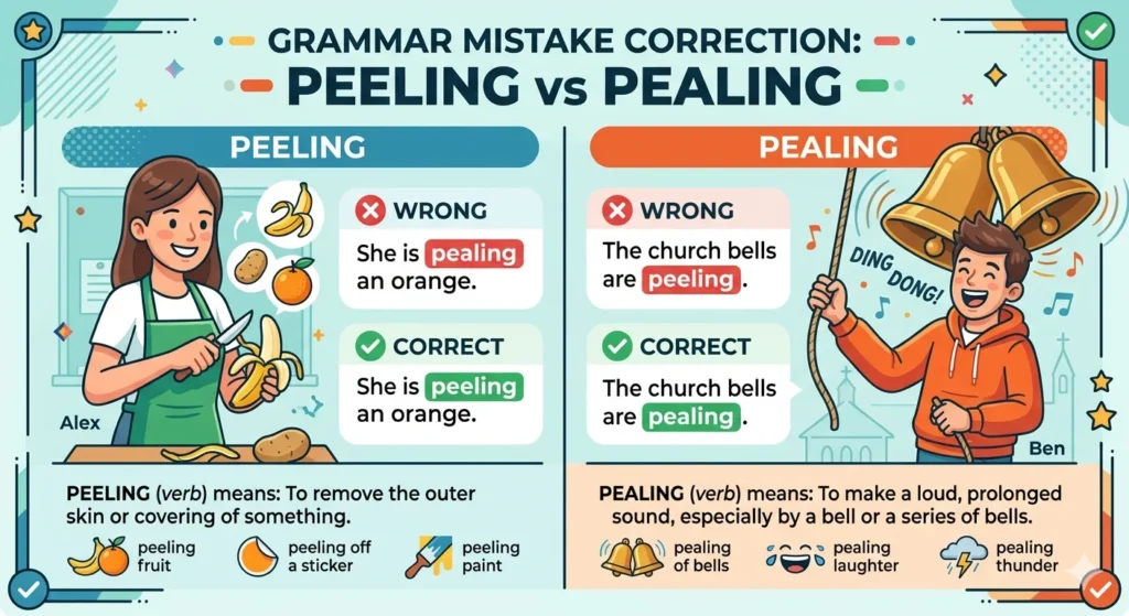 pealing vs peeling