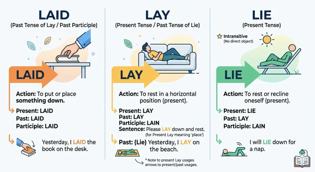 lay vs lie vs laid