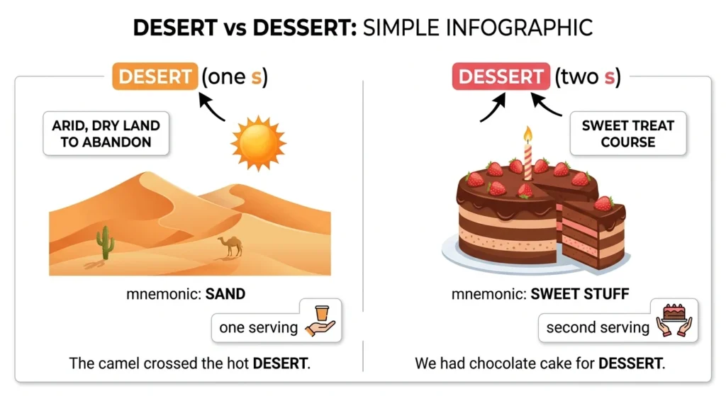desert vs dessert