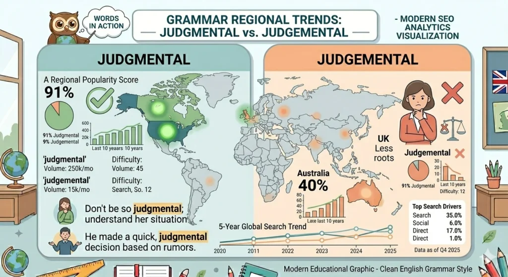 judgmental vs judgemental