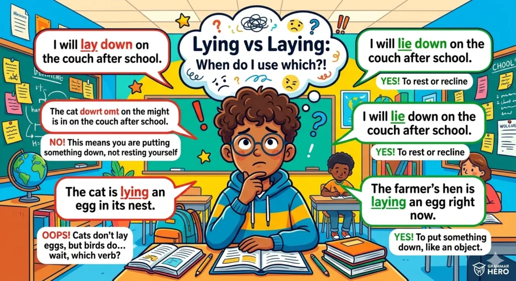 lay vs lie vs laid