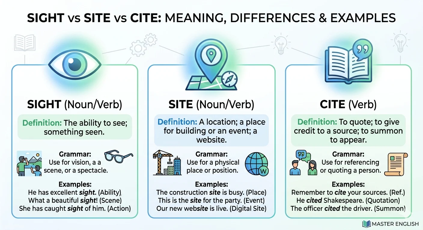 sight vs site vs cite