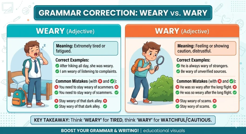 weary or wary