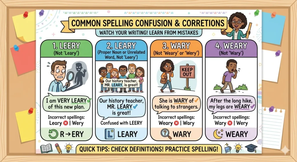 leery vs leary