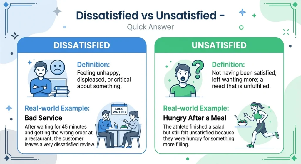 dissatisfied vs unsatisfied