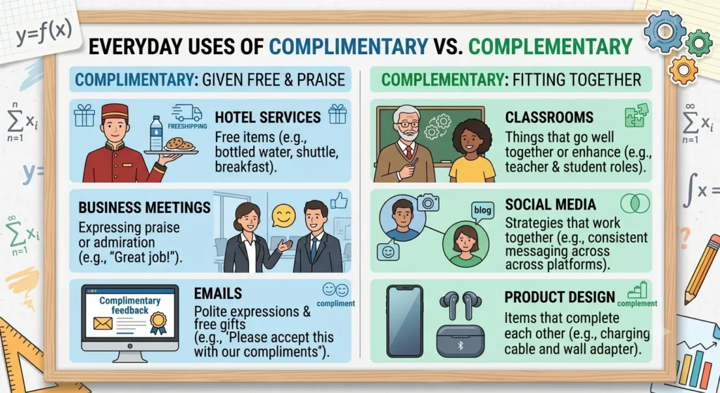 complimentary vs complementary