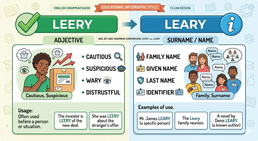 leery vs leary