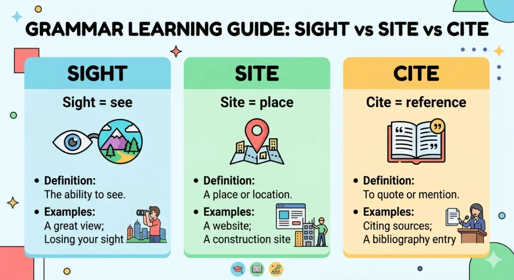 sight vs site vs cite