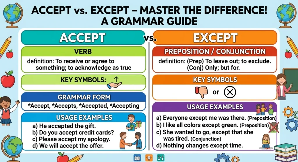 accept vs except