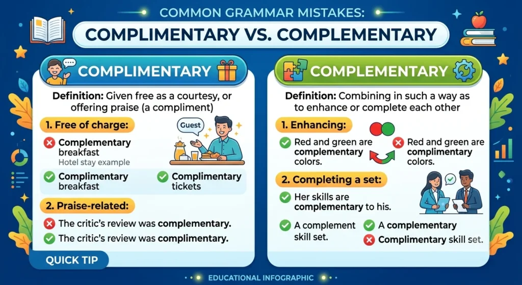 complimentary vs complementary