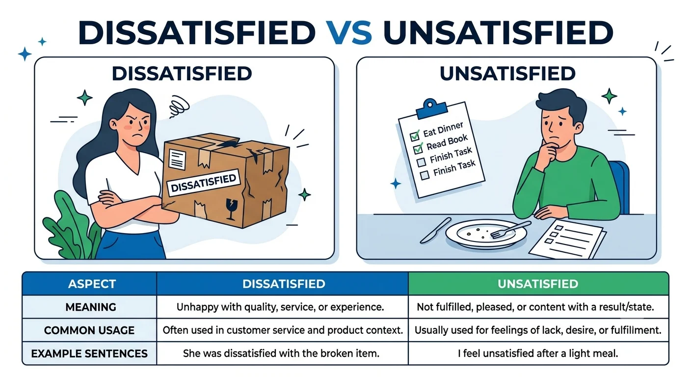 dissatisfied vs unsatisfied