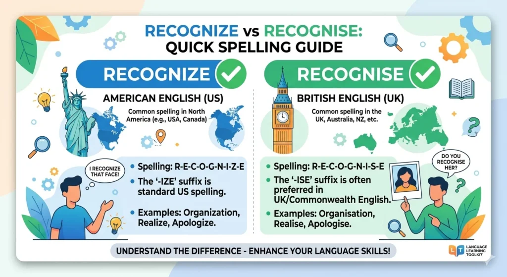 recognize vs recognise