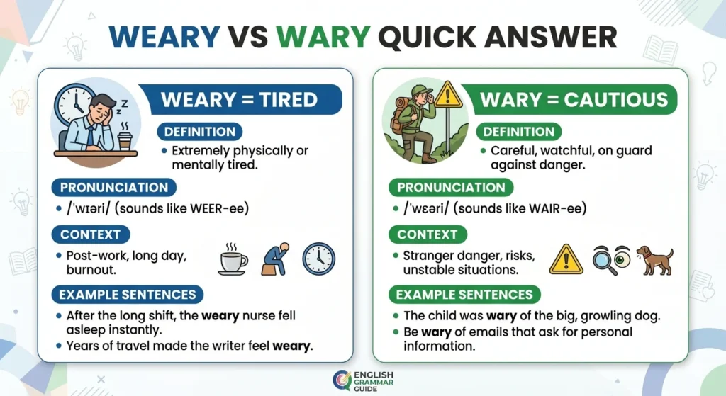 weary or wary