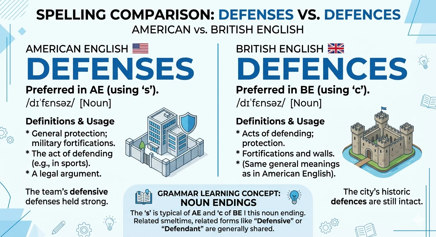 defenses vs defences