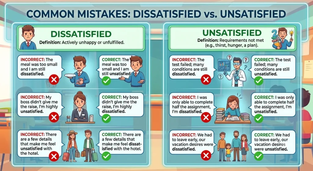 dissatisfied vs unsatisfied