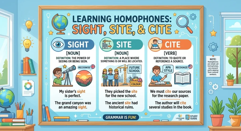 sight vs site vs cite