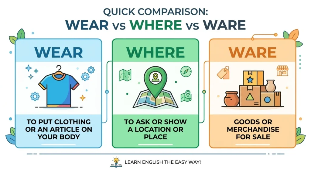 wear vs where vs ware