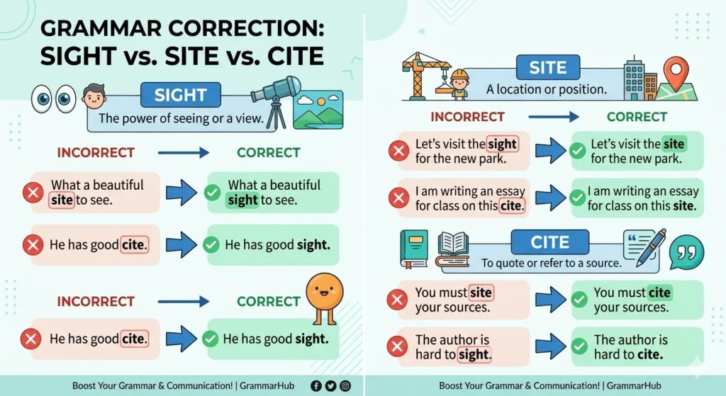 sight vs site vs cite