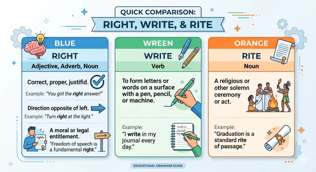 right vs write vs rite