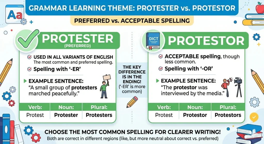 protester vs protestor