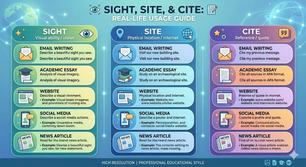 sight vs site vs cite