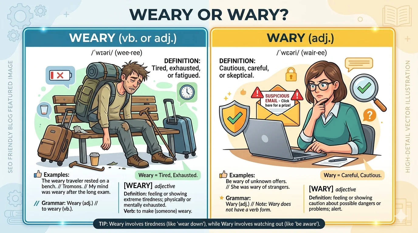 weary or wary