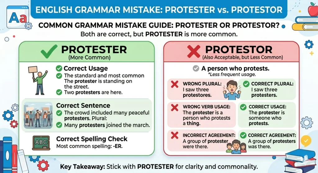 protester vs protestor