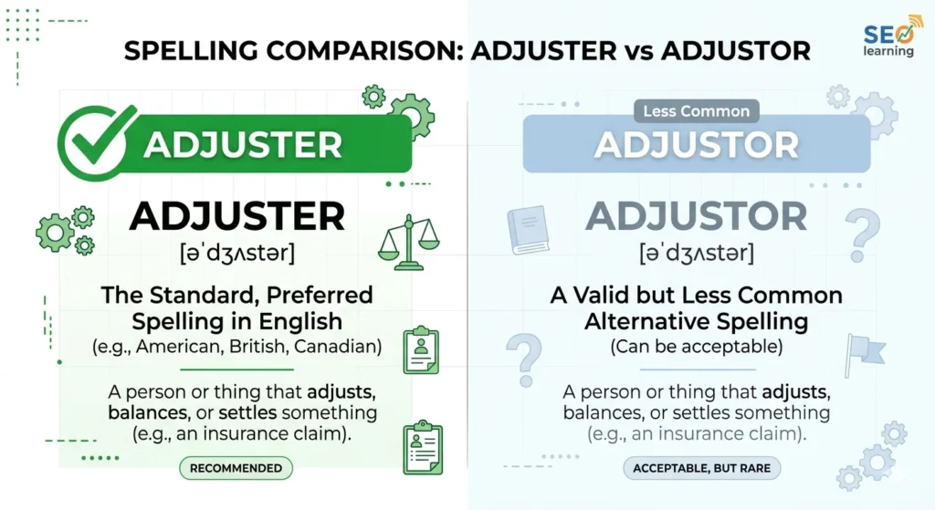 adjuster vs adjustor
